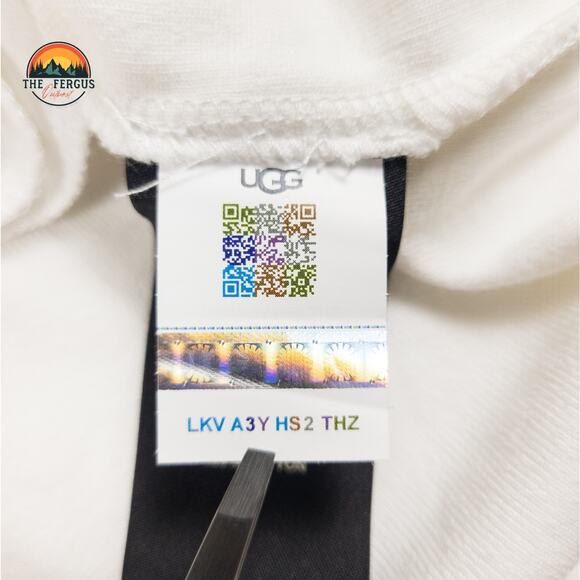 UGG Women’s Kassey Hooded Dress White Check Cotton Blend Cover Up XS - Picture 11 of 12